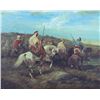 Image 2 : MIDDLE EASTERN HORSEMEN OIL ON BOARD FRAMED