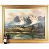 Image 2 : LANDSCAPE OF THE SNOWY ALPS OIL ON CANVAS FRAMED