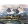 Image 3 : LANDSCAPE OF THE SNOWY ALPS OIL ON CANVAS FRAMED