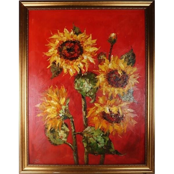 VAN GOGH "SUNFLOWERS" ORIGINAL OIL AFTER