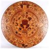 Image 1 : LARGE AZTEC MAYAN INLAID MOSAIC WOODEN CALENDAR