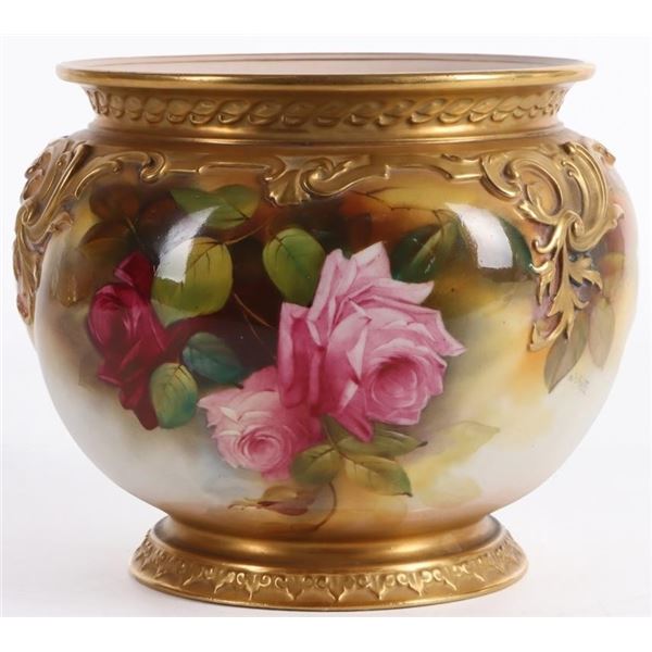 ROYAL WORCESTER PORCELAIN JARDINIERE SIGNED