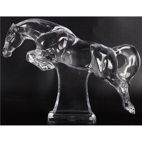 BACCARAT CRYSTAL JUMPING HORSE FIGURINE