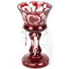 Image 1 : VINTAGE BOHEMIAN CZECH RUBY RED MANTLE LUSTER