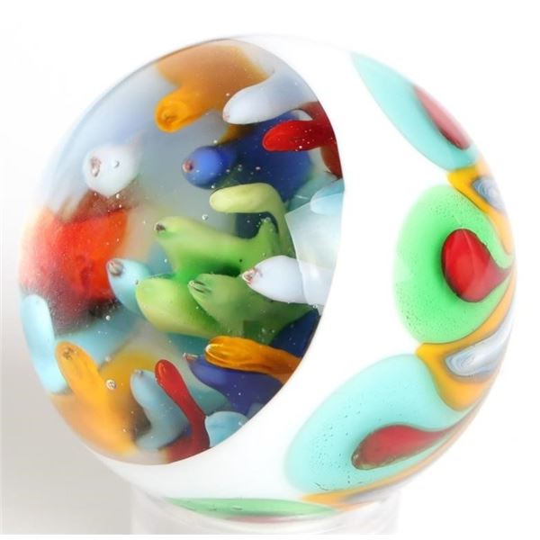 GREG HOGLIN 2003 RAINBOW IMPLOSION ART MARBLE