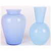 Image 1 : SALVIATI ITALIAN BLUE ART GLASS VASES (2)