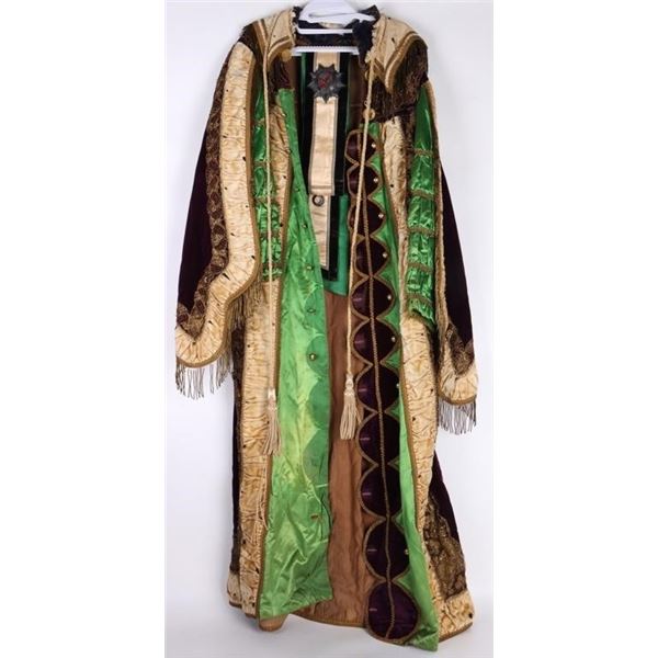 MASONIC KNIGHT'S TEMPLAR 19TH C. CEREMONIAL ROBE