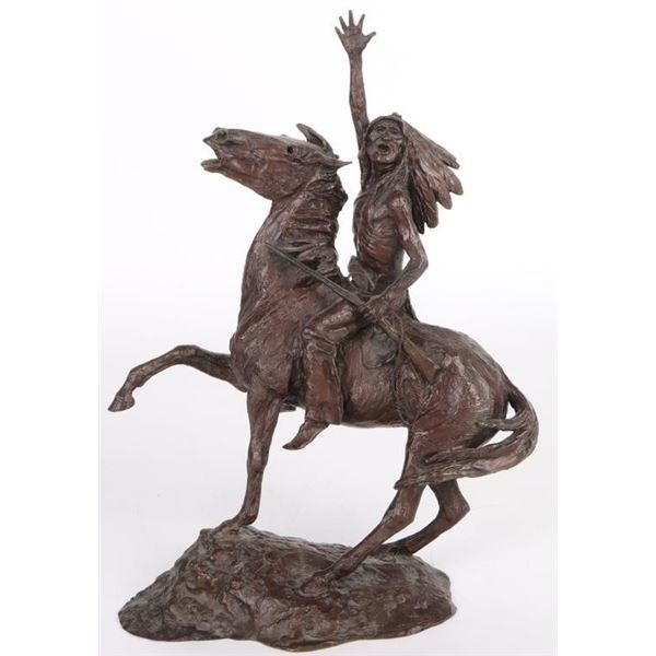 ERNEST BERKE 'RALLYING HIS WARRIORS' BRONZE SCLPT