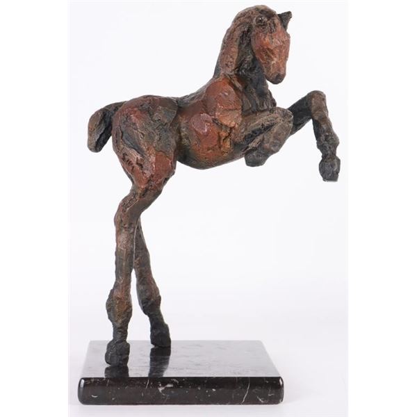 SIRI HOLLANDER BRONZE HORSE REARING SCULPTURE
