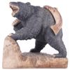 Image 1 : HAND CARVED WOOD STATUE OF BEAR CARRYING SALMON