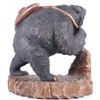 Image 2 : HAND CARVED WOOD STATUE OF BEAR CARRYING SALMON