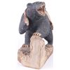 Image 3 : HAND CARVED WOOD STATUE OF BEAR CARRYING SALMON