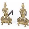 Image 2 : ANTIQUE FRENCH NEOCLASSICAL BRASS ANDIRONS