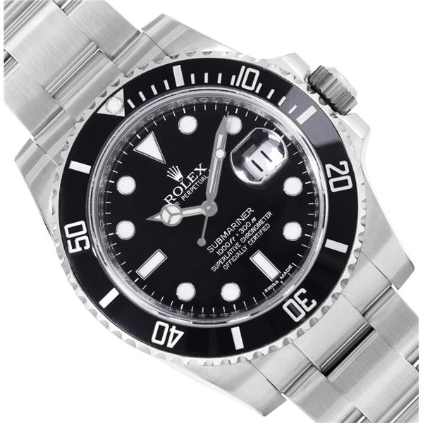 Rolex Mens Stainless Steel 40MM Ceramic Submariner