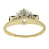 Image 8 : Antique 18k Gold & Platinum 2.02 ctw GIA European Diamond w/ Emerald 3 Stone Rin