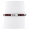 Image 2 : 18k White Gold 0.70 ctw Square Ruby & Round Diamond Milgrain Eternity Band Ring