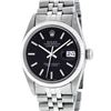 Image 2 : Rolex Mens Stainless Steel Black Index 36mm 14K Gold Fluted Bezel Datejust Wrist