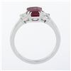 Image 8 : NEW Platinum 2.01 ctw GIA NO HEAT Pink Sapphire & Diamond 3 Stone Engagement Rin