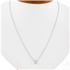 Image 1 : NEW 14k White Gold 0.48 ctw Princess Cut Prong Diamond Solitaire Pendant Necklac