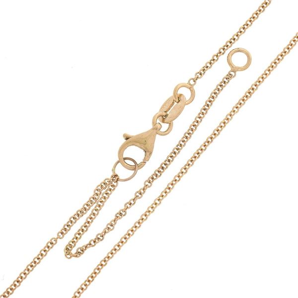 NEW 14k Rose Gold 0.15 ctw Round Light Champagne Diamond Solitaire Pendant & Cha