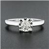 Image 2 : Classic 14K White Gold 0.35 ctw Illusion Set Diamond Solitaire Engagement Ring