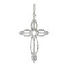 Image 1 : Solid 10k White Gold 0.35 ctw Round Prong Set Diamond Open Work Cross Pendant