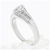 Image 9 : 14k White Gold 1.37 ctw Marquise Solitaire Baguette Round Diamond Engagement Rin