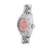 Image 3 : Rolex Ladies Stainless Steel Salmon Diamond Date Wristwatch 26MM