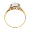Image 7 : Antique Victorian 14K Gold Round Opal Solitaire Diamond Halo Petite Cluster Ring