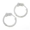 Image 4 : NEW Classic 14k White Gold 0.60 ctw 20 Round Diamond 18.5mm Huggie Hoop Earrings