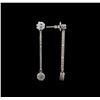 Image 2 : 14KT White Gold 0.89 ctw Diamond Earrings