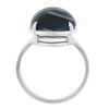Image 8 : New 14k White Gold 18.2x13mm Oval Cabochon Gray Banded Agate Solitaire Ring