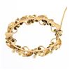Image 4 : Antique 14K Gold Enamel Flower Seed Pearl & Textured Leaf Oval Wreath Brooch Pin