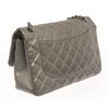 Image 3 : Chanel Grey Leather Large Double Flap Shoulder Bag