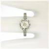 Image 4 : Antique Art Deco Platinum 0.78 ctw Old Mine Cut Diamond Filigree Engagement Ring