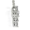 Image 4 : New Platinum 1.53 ctw Shared Prong Round Brilliant Diamond Cross Pendant w/ Chai