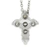 Image 6 : New Platinum 1.53 ctw Shared Prong Round Brilliant Diamond Cross Pendant w/ Chai