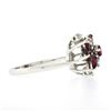 Image 5 : Vintage 14K White Gold 0.80 ctw Ruby & Diamond Petite Tiered Spray Cluster Ring