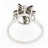 Image 6 : Vintage 14K White Gold 0.80 ctw Ruby & Diamond Petite Tiered Spray Cluster Ring