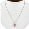 Image 1 : 18K Yellow Gold 10.3mm Pink Pearl Solitaire Pendant 18" Cable Chain Necklace