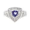 Image 2 : 1.15 ctw Tanzanite And Diamond Ring - 14KT White Gold