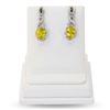 Image 1 : 4.29 ctw Yellow Sapphire and 0.70 ctw Diamond Platinum Earrings