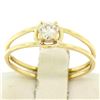 Image 5 : 14k Solid Yellow Gold 0.21 ctw Round Brilliant Diamond Solitaire Open Band Ring