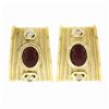 Image 1 : 18k Gold Oval Cabochon Ruby & Diamond Twisted Wire Dual Finish Clip On Earrings