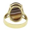 Image 7 : New 14k Yellow Gold 17x13mm Oval Cabochon Brown Banded Agate Solitaire Ring