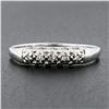 Image 2 : Vintage 18k White Gold 0.05 ctw Round Pave Diamond Stackable Wedding Band Ring