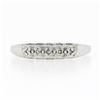 Image 4 : Vintage 18k White Gold 0.05 ctw Round Pave Diamond Stackable Wedding Band Ring