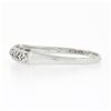 Image 5 : Vintage 18k White Gold 0.05 ctw Round Pave Diamond Stackable Wedding Band Ring