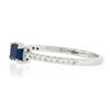 Image 5 : NEW 14K White Gold 0.62 ctw Rectangular Step Cut Sapphire Solitaire & Diamond Ri