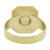Image 6 : Solid 14K Yellow Gold Rectangular Engravable Center Matte Finish Signet Ring